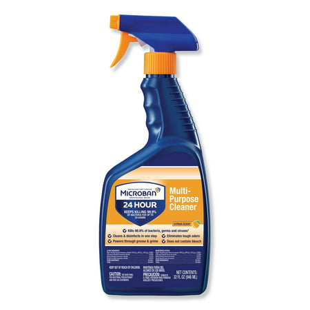 Microban? Professional 24-Hour Disinfectant Multipurpose Cleaner, Citrus, 32 Oz, Pack Of 6 Bottles