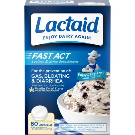 Lactaid Fast Act Chewables Vanilla Twist 60 Ct, 3-Pack