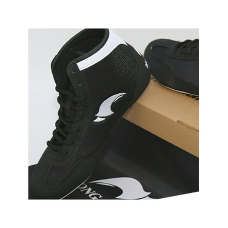 GENILU Kids Anti Slip Breathable High Top Combat Sneaker Round Toe Training Comfort Rubber Sole Wrestling Shoe Black-1 13CBlack-1,