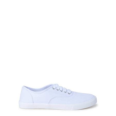 Time and Tru Women's Casual Lace Up Sneakers (Wide Width Available)White,