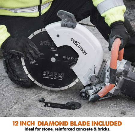 Evolution R300DCT 12 in. Electric Concrete Cut-Off Saw, Disc Cutter with 12 in. Diamond Blade (D300SEG-CS2) Included