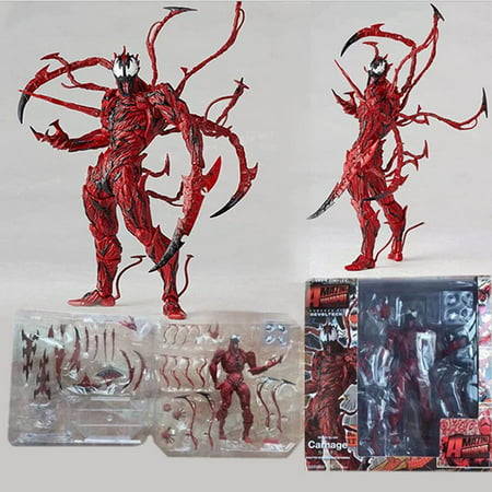 Venom Action Figure Model Toy Doll, Amazing Spiderman Carnage Anime Action PVC Figure Movable Characters Model Statue Toys Collectible Desktop Decoration Ornaments Gift (red)