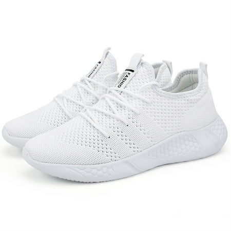 Damyuan Mens Running Shoes Athletic Sport Casual Walking Shoes Fashion Sneakers Lightweight Breathable Mesh Soft Sole, White, 10