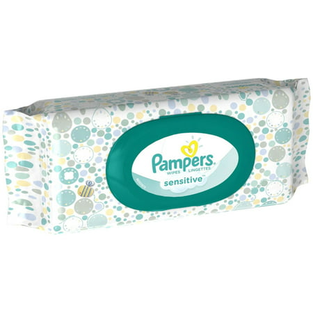 Pampers Baby Wipes Sensitive, W/Fitment, 56 count (Pack of 2)