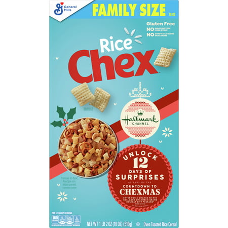 Rice Chex Breakfast Cereal, Gluten Free, 18 oz Box, 18 oz