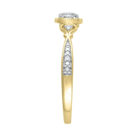 Diamond Accent (I3 clarity, I-J color) Hold My Hand Diamond Promise Ring in 10kt Yellow Gold, Size 9