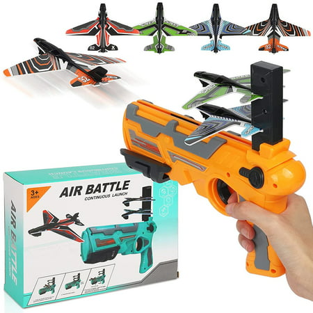 Airplane Toy Plane Ejection Glider Launcher For Kids Outdoors - BlueBlue,