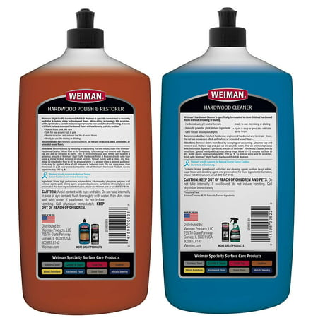 Weiman Floor Liquid Wood Cleaner & Polish, Fresh and Citrus Scent, 32 Fluid Ounce, 2 Pack