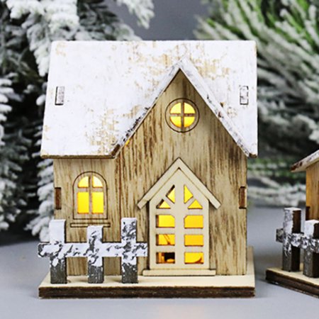 Grandest Birch House Model Wide Application 3D 1/18 Wooden House Model Toy for Micro-landscape Christmas Lightweight Simulated Com, A