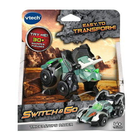 VTech Switch and Go Triceratops Racer Transforming Dino to Vehicle