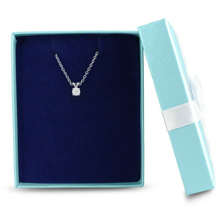 Nearly 1/4 Carat Diamond Solitaire Necklace In Sterling Silver For Women, Teens and Girls!