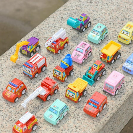 Patgoal 6Pcs Toy Trucks Toddler Car Toddler Boy Cars for Toddlers 1-3 Toy Cars for 1 Year Old Trucks for 2 Year Old Boys Tractor Toy Toy Cars for 2 Year Old Boys Toy Trucks for Boys Age 2-3 Toy Truck, Blue, 1.22" x 1.25" x 1.29"