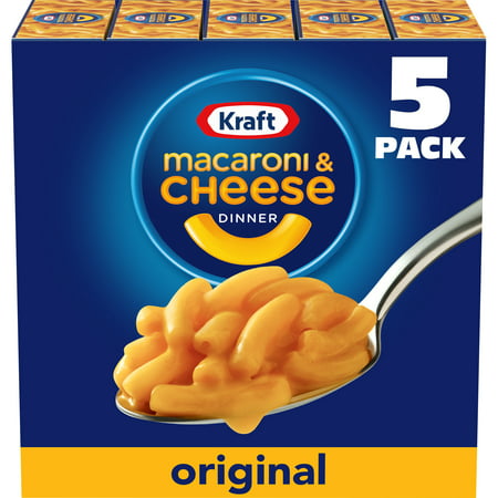 Kraft Original Mac N Cheese Macaroni and Cheese Dinner, 5 ct Pack, 7.25 oz Boxes