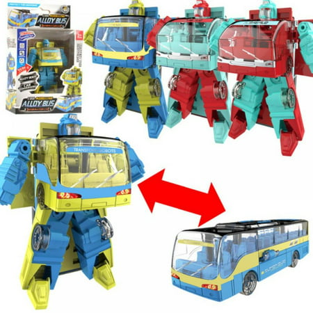 Maxcozy Toys for 3 4 5 6 7 Year Old Boys - Bus Transform Robot Kids Toys, Building Toddler Toys for Kids Ages 4-8, Trucks Gifts for Boys GirlsBlue,