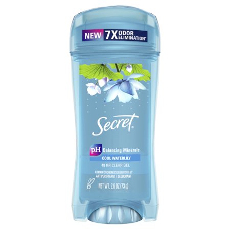 Secret Clear Gel Antiperspirant and Deodorant for Women, Waterlily Scent, 2.6 oz, 1 Pack