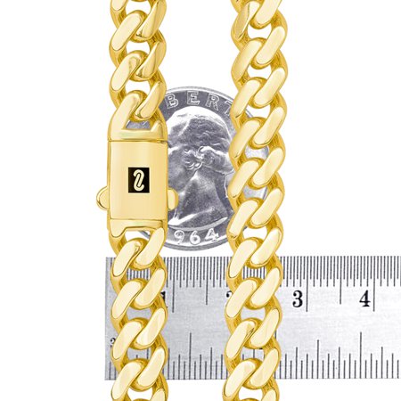 Nuragold 10k Yellow Gold 9mm Royal Monaco Miami Cuban Link Chain Bracelet, Mens Jewelry with Fancy Box Clasp 7" 7.5" 8" 8.5" 9"