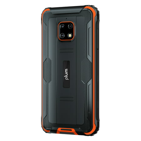 Unlocked Rugged Smart Phone | Plum Gator 7 4G LTE | Shock Water Proof | 5580 mAh Battery - Orange
