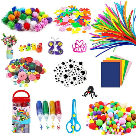 Arts and Crafts Supplies Kit Craft Set Kids Toddler Education Craft Supplies for School & Home - Ages 4 5 6 7 8 9