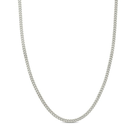 Cuban Link Chain Necklace Sterling Silver Curb 3mm Nickel Free 14 inch, 14" inch ~ 36 cm (Kids or Choker Necklace)