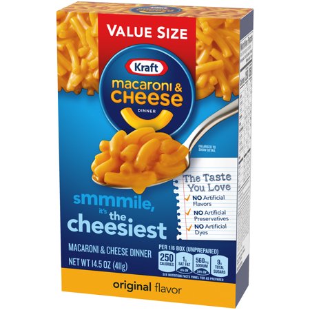 Kraft Original Mac N Cheese Macaroni and Cheese Dinner Value Size, 14.5 oz Box