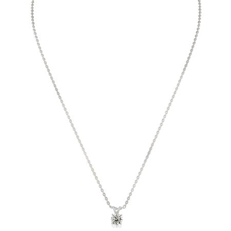 SuperJeweler 3/4 Carat Colorless Diamond Solitaire Necklace in 14 Karat White Gold for Women