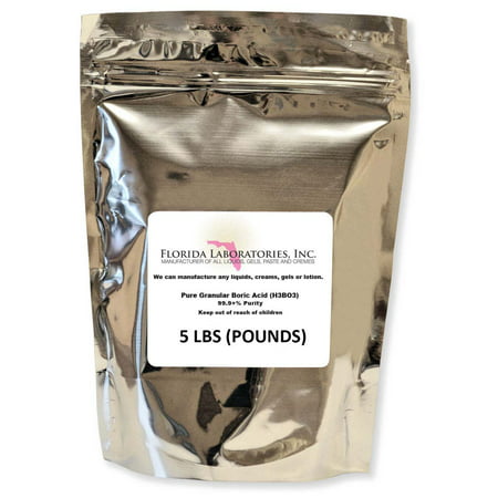 99.9% Fine Granular Powder Boric Acid, 5 Lbs (POUNDS) Create Your Own Solution