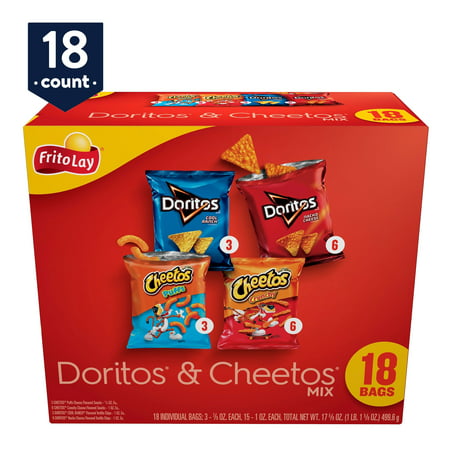 Frito-Lay Doritos & Cheetos Mix Snacks Variety Pack, 18 Count, 18 Count - Box