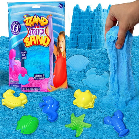 Creative Kids Zzand Stretch Sand Stretchy Sand Kit with Molding Tools - Reusable Craft Sand - Stress Relieving Children's Slime Play Sand for Kids - Sensory & Therapy Sand ? Ages 3 & UpBlue,