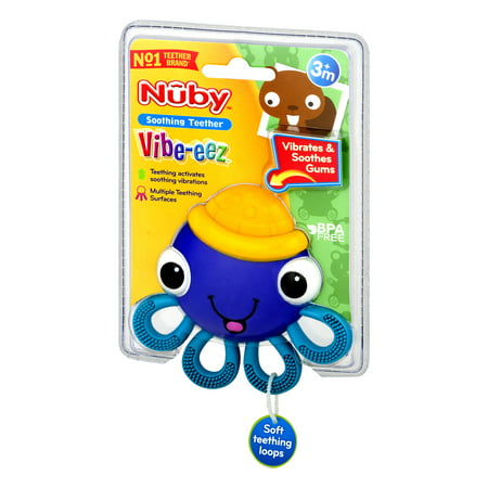 Nuby Vibe-eez Soothing Teether, OctopusPurple,