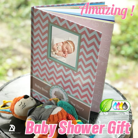 Pink Baby Girl Memory Book First Year Book Album Journal Baby Shower Gift Keepsake Milestone Newborn by ADESIGNSTORE