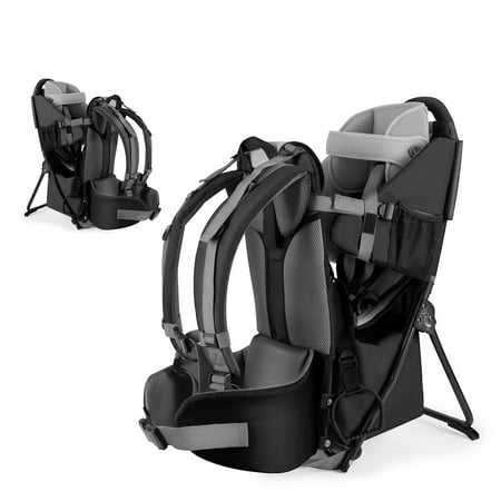 Besrey Baby Hiking Backpack Carrier for Toddlers, Waterproof & Lightweight Outdoor Child Back Frame, BlackBlack,
