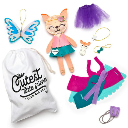 Craft-Tastic Make a Fox Friend Craft Kit - Learn to Make 1 Easy-to-Sew Stuffie with Clothes & Accessories
