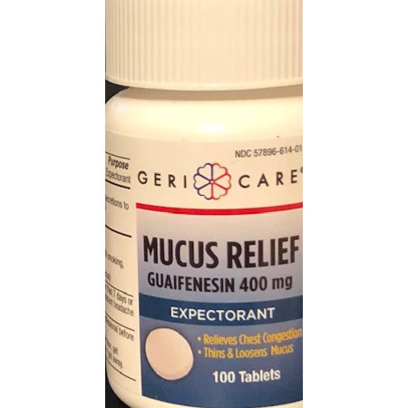 Guaifenesin Tablets, 400mg, [Compare to Mucinex] (Bottle of 100) Mucus Relief GC