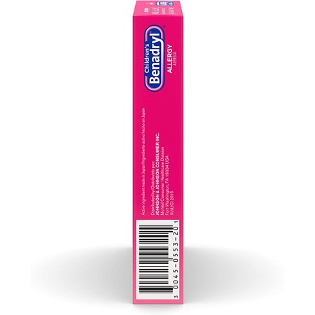 Benadryl Children's Allergy Chewable Tablets, Grape Flavored 20 ea (Pack of 4)