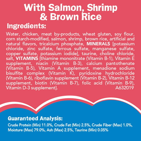 Friskies Natural Wet Cat Food, Ocean Favorites Meaty Bits With Salmon, Shrimp & Brown Rice, 5.4 oz. Can, Salmon, Shrimp & Brown Rice,