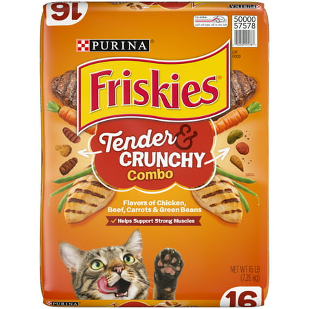 Friskies Dry Cat Food, Tender & Crunchy Combo, 16 lb. Bag, 16 lbs