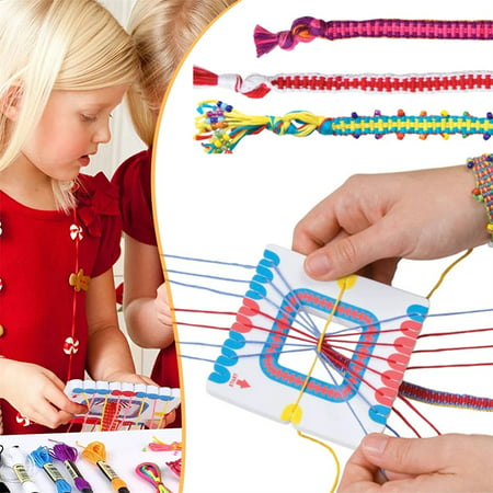 Friendship Bracelet Making Kit for Girls Age 3-12 Year Old Teen Girls Birthday Gifts, DIY Arts and Craft Toys String Bracelets Maker Kit with Beads, 1 Box