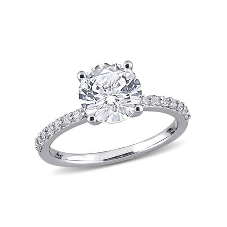 Miabella Women's 2-3/4 Carat T.G.W. Round-Cut Created White Sapphire 10k White Gold Engagement Ring