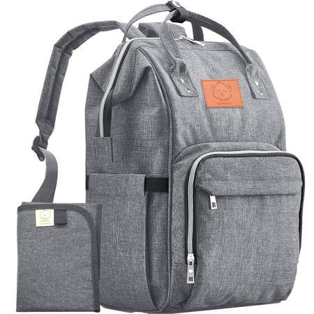 KeaBabies Diaper Bag Backpack - Large Waterproof Travel Baby Bags (Classic Gray)Classic Gray,
