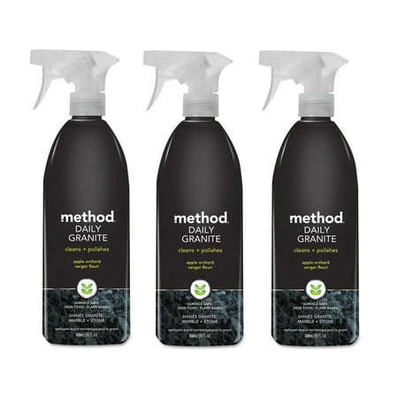 Method Daily Granite & Marble Cleaner Spray, Apple Orchard, 28 Ounce, Pack of 3, pack of 3