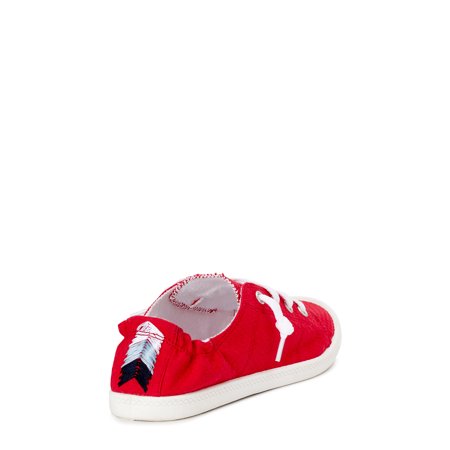 Time and Tru Women's Scrunchback Sneakers, Wide Width Available, All Red, 6.5