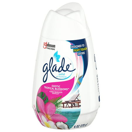 Glade Solid Gel Cone, Exotic Tropical Blossoms, Solid Gel Air Freshener, 6 OZ