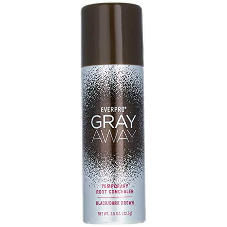 Everpro Gray Away Temporary Hair Color Root Concealer Spray, Black/Dark Brown, 1.5 oz
