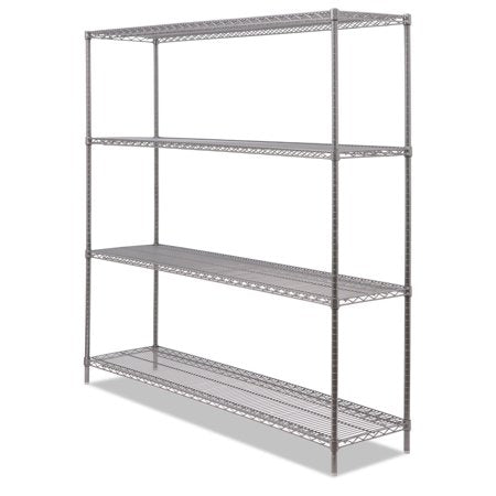 Alera ALESW207218BA BA Plus 72 in. x 18 in. x 72 in. 4 Shelves Wire Shelving Kit - Black Anthracite Plus