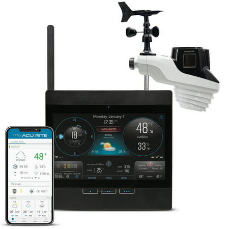AcuRite Atlas? Weather Station with Direct-to-Wi-Fi Display for Indoor/Outdoor Temperature and Humidity, Wind Speed/Direction, Rainfall, UV Index, and Light Intensity with Built-in Barometer (01002M)