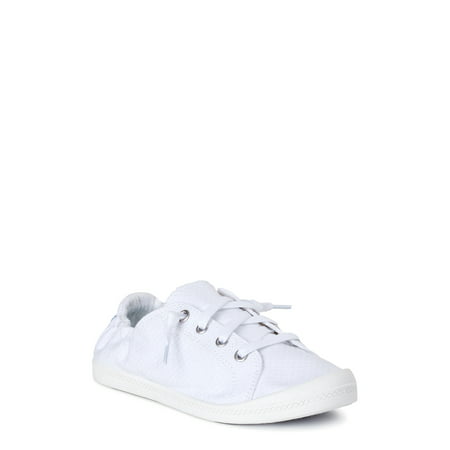 Time and Tru Women's Scrunch Back Slip-On Sneaker, Wide Width AvailableWhite,