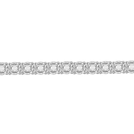 Arista 1.00 Carat T.W. Diamond Circle Link Tennis Bracelet in Sterling Silver (J, I3)White,