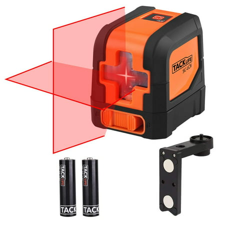 Tacklife 50 Feet Cross-Line Laser Level, Self-Leveling for Horizontal and Vertical Laser Alignment with Mounting Device and Carrying Pouch - Model SC-L01