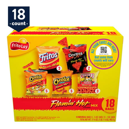 Frito-Lay Flamin' Hot Mix Variety Pack, 18 Count, 18 Count - Box