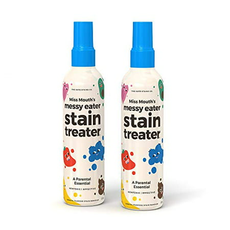 Miss Mouth?s Messy Eater Non-Toxic Baby and Kids Stain Remover for Clothing, Carpet, Fabric, and Upholstery. Kid Tested and Mom Approved (120ml, 4 oz Spray Bottles) 2 Pack, 2 Pack - 4oz Bottles